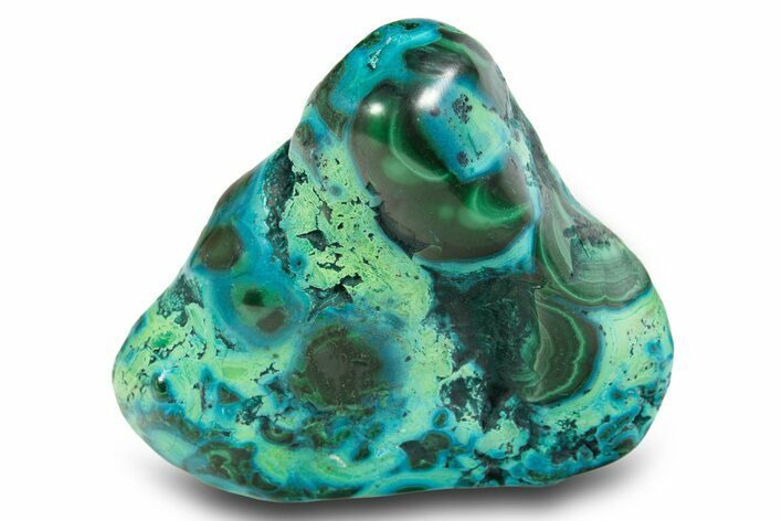 Vibrant Polished Malachite with Chrysocolla - DR Congo #305177